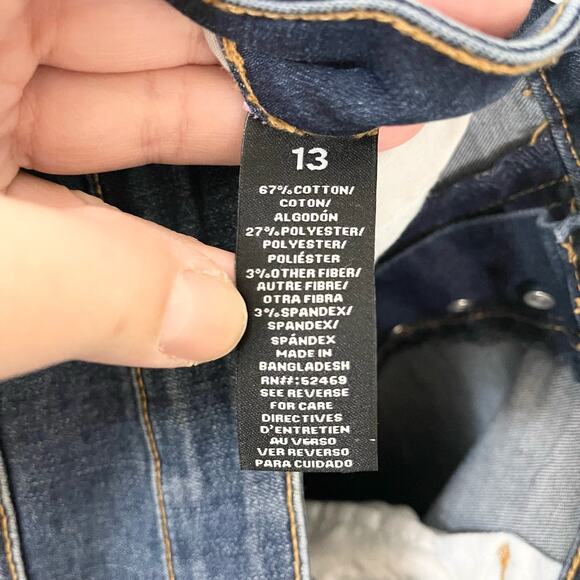 Celebrity Pink Blue Denim Stretch Distressed Button Skinny Ankle Jeans Size 13 - Picture 10 of 10